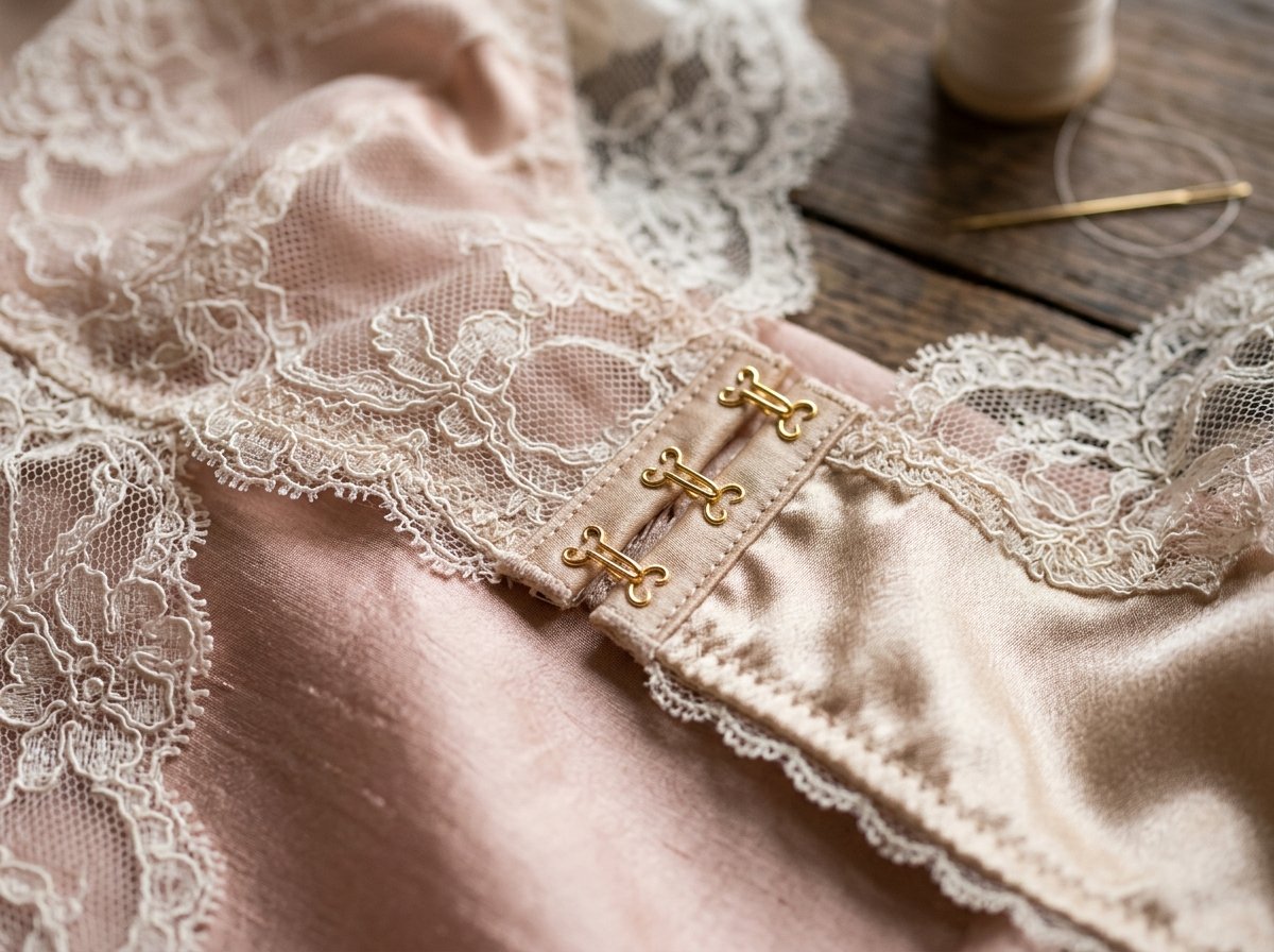 Mulberry Silk and French Chantilly Lace Craftsmanship